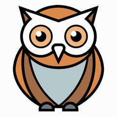 simple line owl vector logo design template