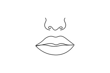 One line continuous art of lips One line vector illustration design
