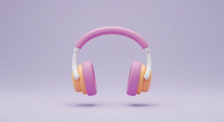 Obraz premium Headphones on Purple Background