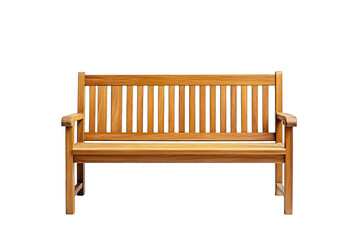 Wooden park bench, light brown