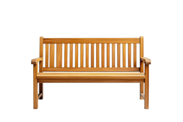 Wooden park bench, light brown