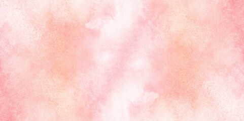 Beautiful watercolor art background. Pink and yellow shades aquarelle painted paper textured stain element for text design, Watercolor texture for cards, flyers, poster, banner background.