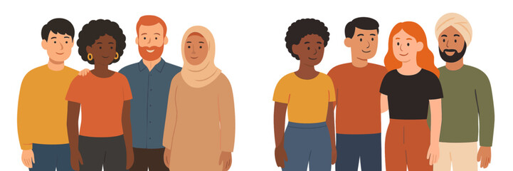 Diverse group of friends enjoying togetherness and connection in a modern setting