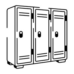 A doodle style icon of a recycle bin container 
