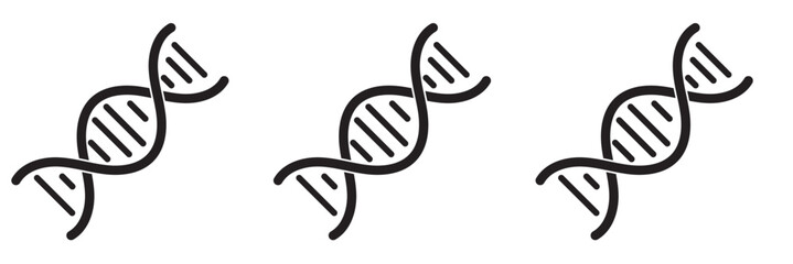 Dna icon on light background. Genetic symbol. Biology, chemistry, science, chromosome, molecule, biotechnology, cell, laboratory. Outline, flat and colored style. Flat design. Vector illustration.