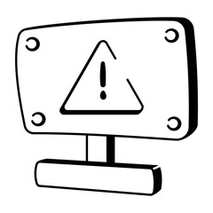A drawing style icon of warning sign