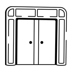A sketchy style icon of warehouse door
