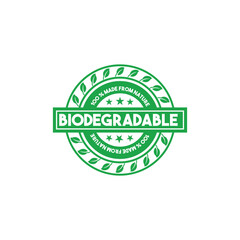 100% Biodegradable Material Green Logo Icon.