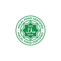 100% Halal Food Certified Green Icon