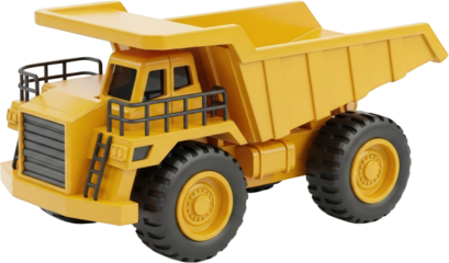 Yellow Articulated Dump Truck 3D Render Isolated construction vehicle machinery