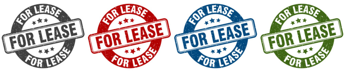 for lease stamp. for lease round stamp set isolated on white background