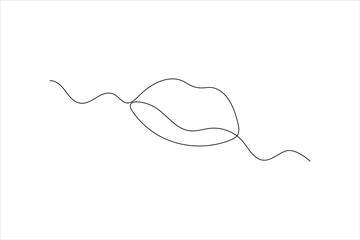 One line continuous art of lips One line vector illustration design
