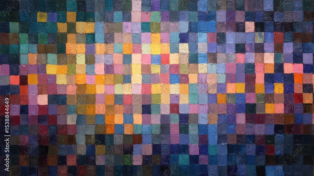 Poster abstract colorful grid pattern oil painting texture background modern art canvas square blocks
