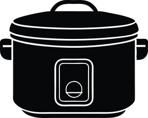 rice pot silhouette vector