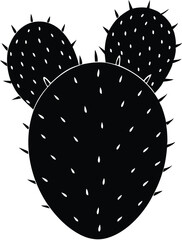prickly pear cactus silhouette vector