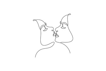 One line continuous art of lips One line vector illustration design
