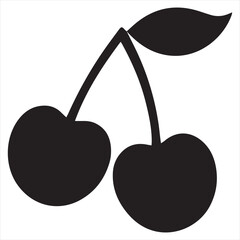 Minimal Silhouette Cherry Design: High-Quality Vector Art for Modern Branding, Logo Design, and Digital Use
