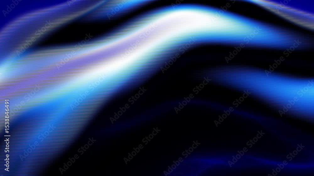 Poster Abstract dark blue waving strings abstract background 3D motion graphics. Dark loop background