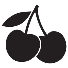 Minimal Silhouette Cherry Design: High-Quality Vector Art for Modern Branding, Logo Design, and Digital Use
