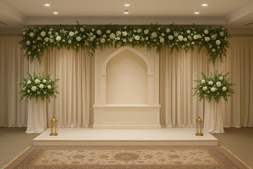 A wedding altar design typically used as the standing place for the bride and groom