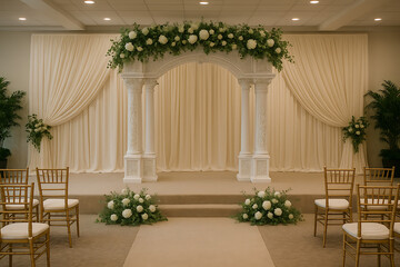 A wedding altar design typically used as the standing place for the bride and groom