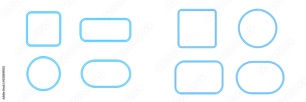 Poster various geometric shapes and outlines designed for educational and illustrative purposes in digital 