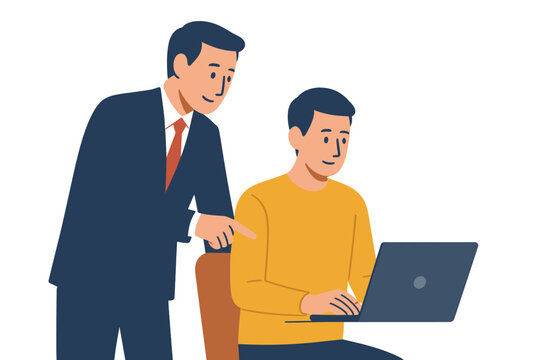 Professional interaction between a mentor and a mentee in a modern office setting during the daytime