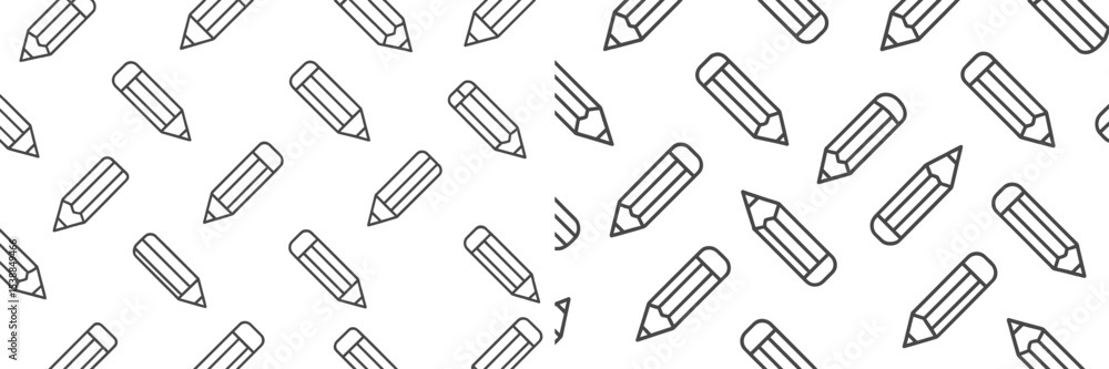 Aufkleber Repeated pattern of pencil sketches on white background showcasing creativity and design