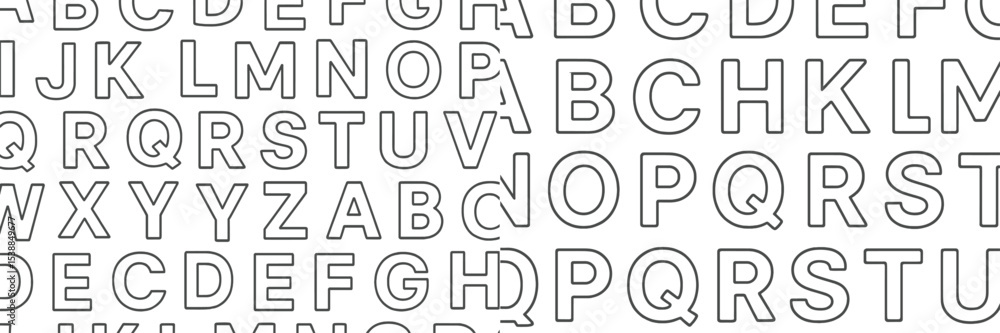 Poster Creative typography design showcasing letters on a minimalist background to highlight various shapes and forms in an artistic style