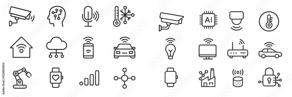 Aufkleber innovative technology symbols representing smart city concepts and interconnected devices in a digit