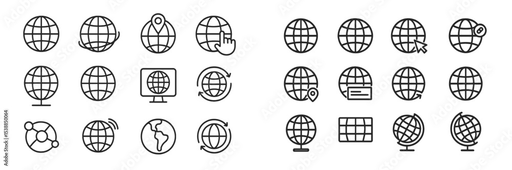 Aufkleber Digital globes and icons representing location services and global connectivity designs for web and technology applications