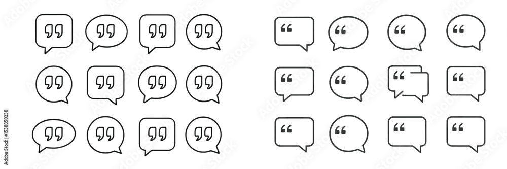Poster Various speech bubble designs showcasing different styles and sizes in a simple layout suitable for graphic use