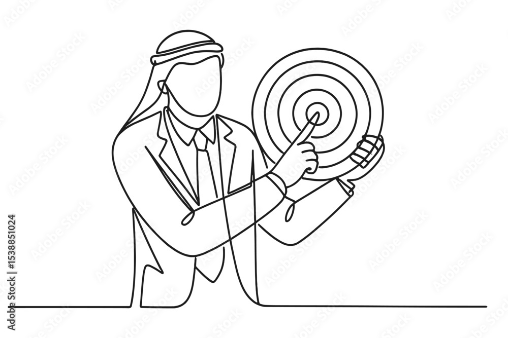 Poster professional holding a target to signify goal setting in a corporate environment