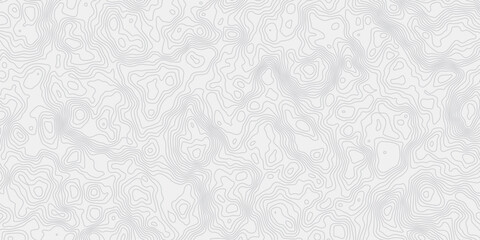 modern white and grey wavey curve line contour map design featuring  topography minimalist white background.