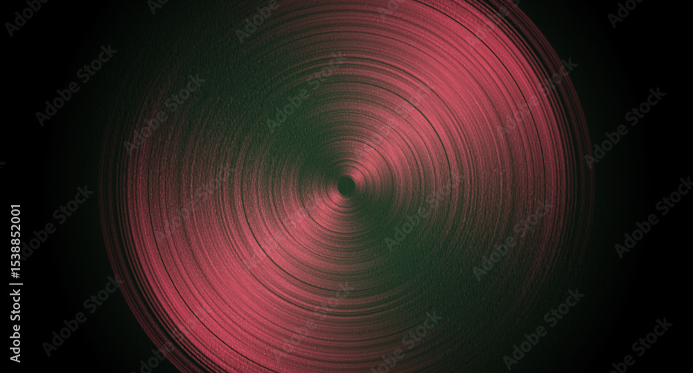 Poster abstract red toned metallic circles with grungy grainy texture. geometric creative vector background
