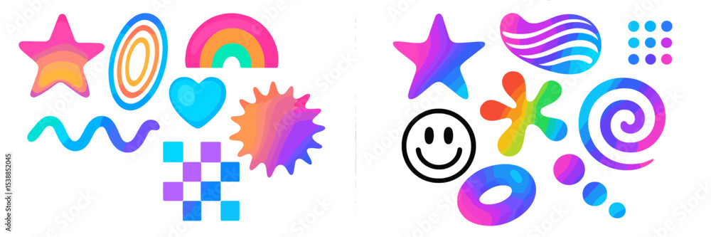 Aufkleber Colorful abstract shapes and patterns create a vibrant design ideal for creative projects and backgrounds