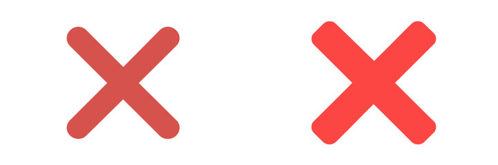 Simple red cross symbols used in designs and digital graphics