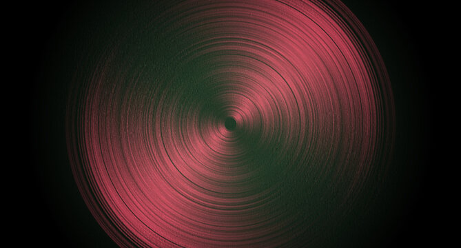 Abstract red toned metallic circles with grungy grainy texture. Geometric creative vector background