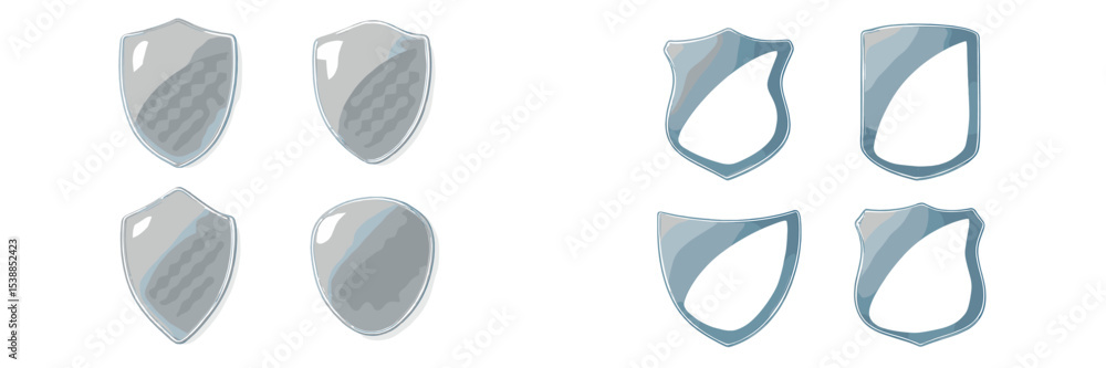 Poster Various designs of shields for digital graphics and design projects showcasing unique shapes and styles