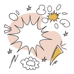 Abstract comic style speech bubble with decorative elements