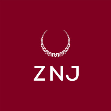 ZNJ logo design vector template