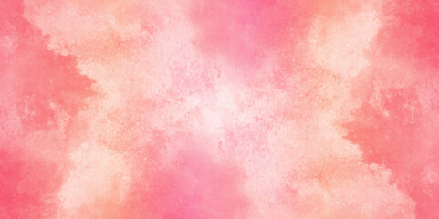 Beautiful watercolor art background. Pink and yellow shades aquarelle painted paper textured stain element for text design, Watercolor texture for cards, flyers, poster, banner background.