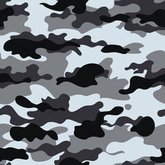 gray camouflage army pattern, vector seamless illustration