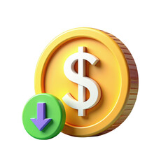 Fototapeta premium Dollar Coin Drop