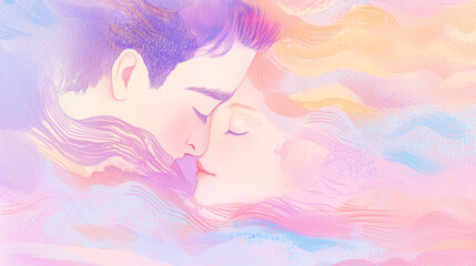 Soul Partners - Pastel illustration of a couple