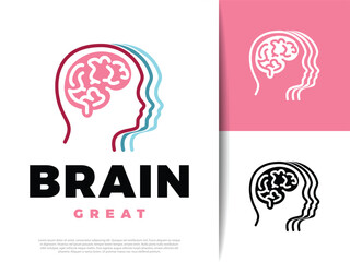 Modern vector illustration of a human brain symbol, representing mind, learning, intelligence, memory, and mental activity. Ideal for education, science, health, and technology designs.
