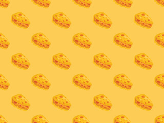 cheese parmesan yellow cartoon fun pattern seamless background menu fresh snack element icon milk