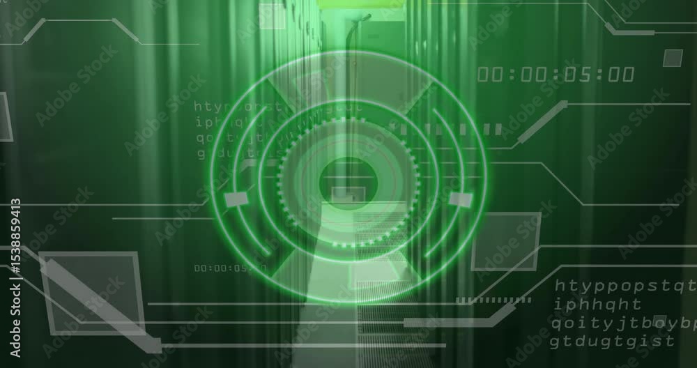 Poster timecode hitting 00:00:00:11 triggers green circular scanning interface pulsing, processing code