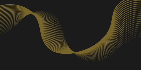 Luxury Gold Line Wave Seamless Background. Editable Vector Background