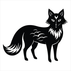 Obraz premium Fox Silhouette Vector Illustration – Wild Forest Animal, Clever Creature, Nature and Wildlife Design for Outdoor, Woodland, and Animal-Themed Projects